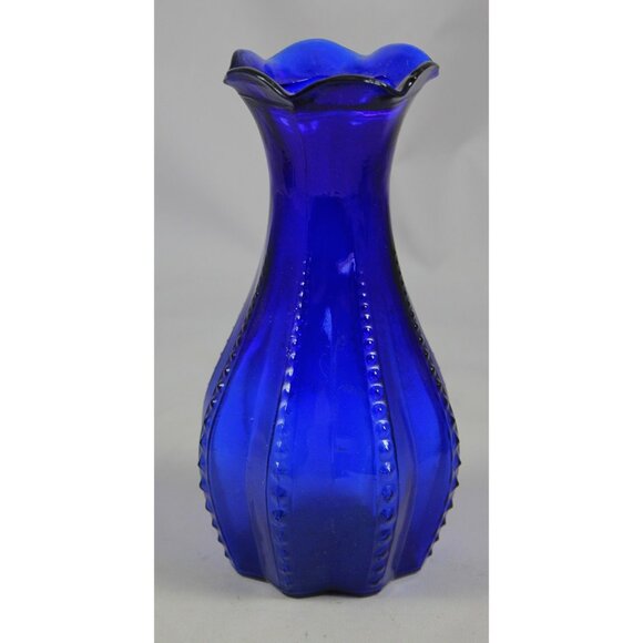 Vintage USA Cobalt Blue Glass Vase - Picture 4 of 6